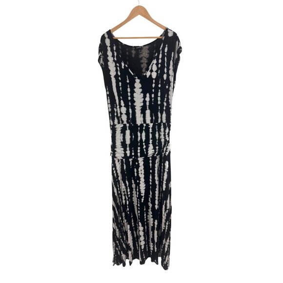 Torrid Black & White Tie-Dye Maxi Dress Size 1X 16 Plus Summer‎ Vacation Stretch - Picture 3 of 7